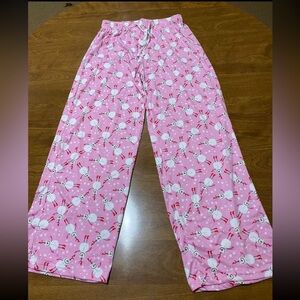 Hello Mello Snowman Pink Pajama Pants Loungewear Snowmen Women’s Small